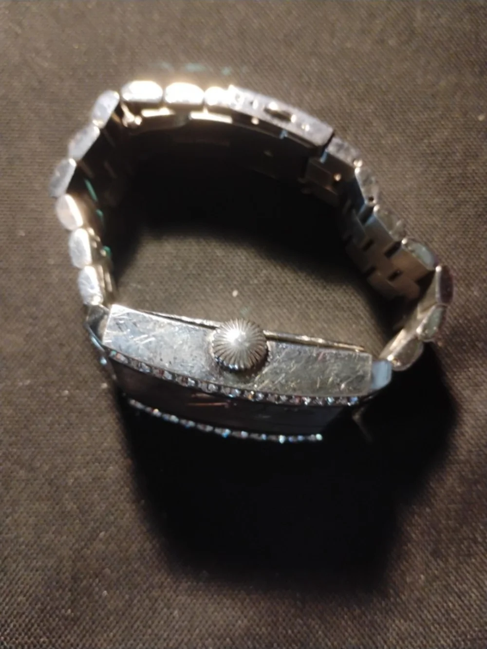 Marc Ecko Silver-Tone Rectangular Crystal Accent Men's Watch